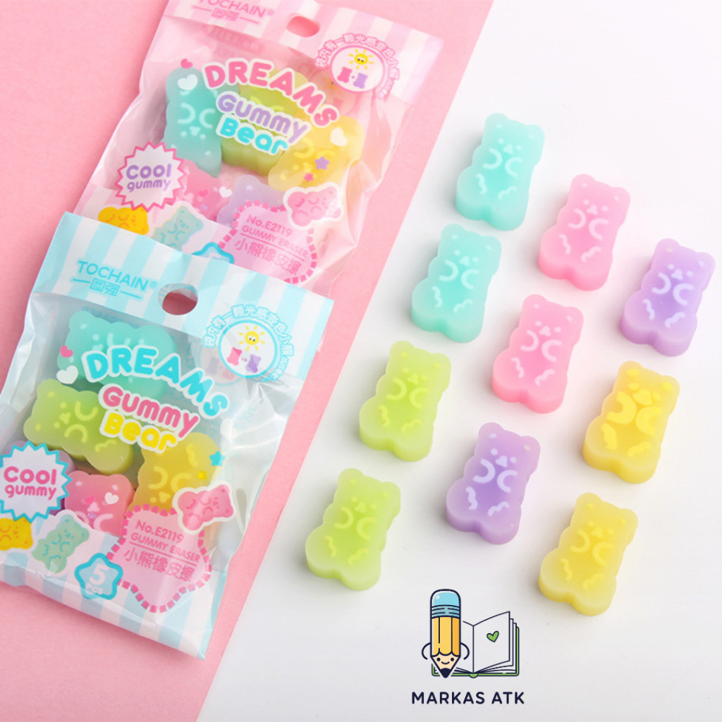 

Penghapus 3D Gummy Bear Dream Tochain Set Isi 5pcs Korea Lucu Aesthetic Untuk Kado Hampers Souvenir Isian Goodie Bag Anak ATK Sekolah Murah COD