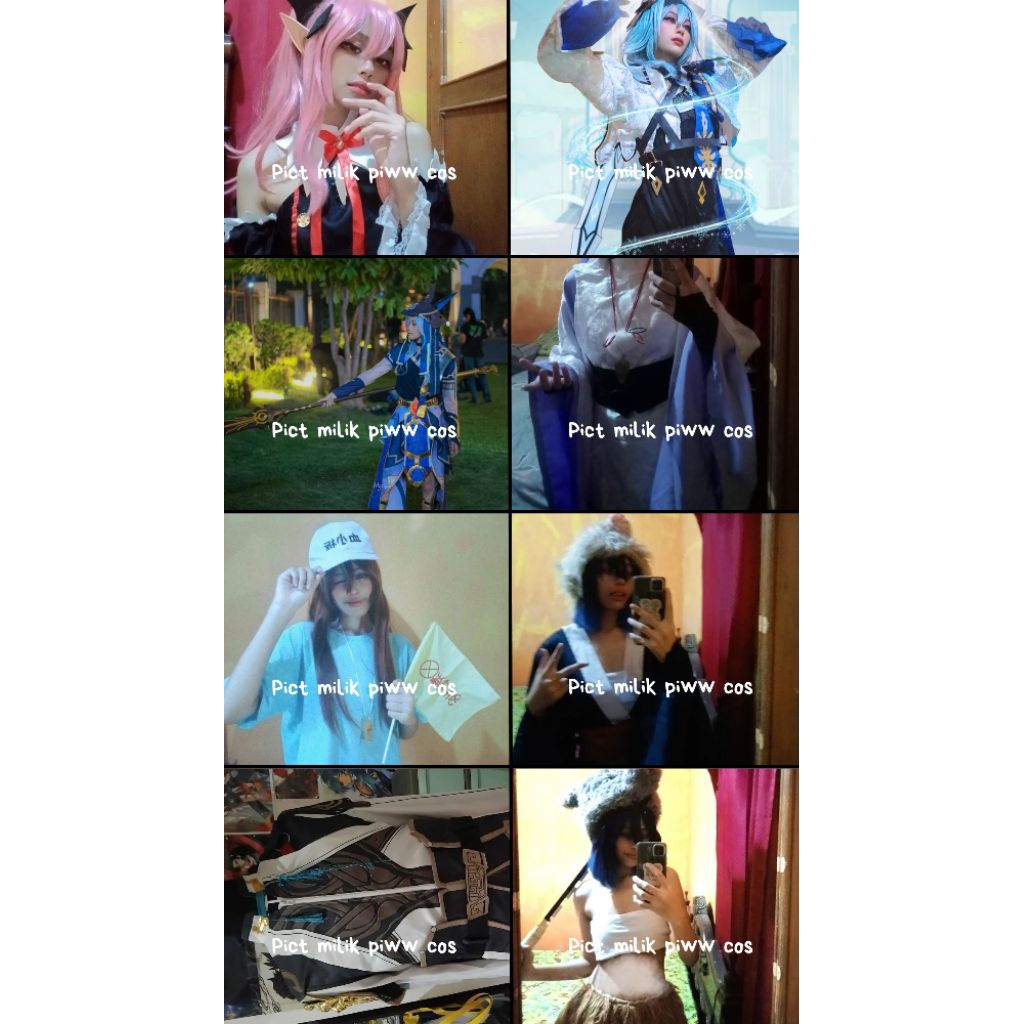 inosuke fullset topeng costume wig pedang