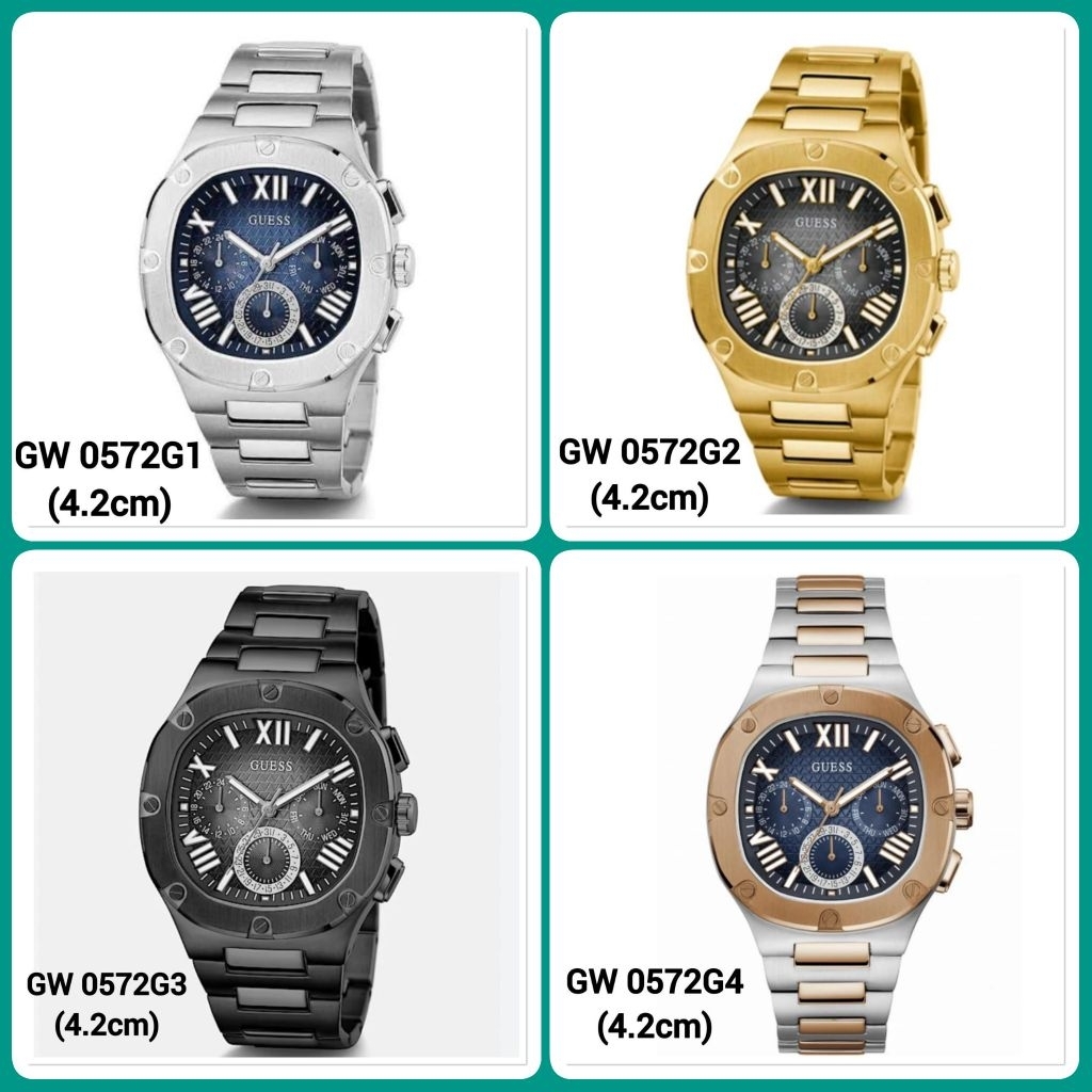 GW0572G1, GW0572G2, GW0572G3, GW0572G4 JAM TANGAN GUESS PRIA RANTAI