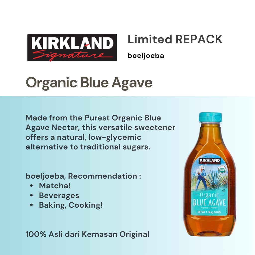 

Kirkland Signature- Organic Blue Agave Syrup Repack [30] g / Limited Repack, Original Costo!