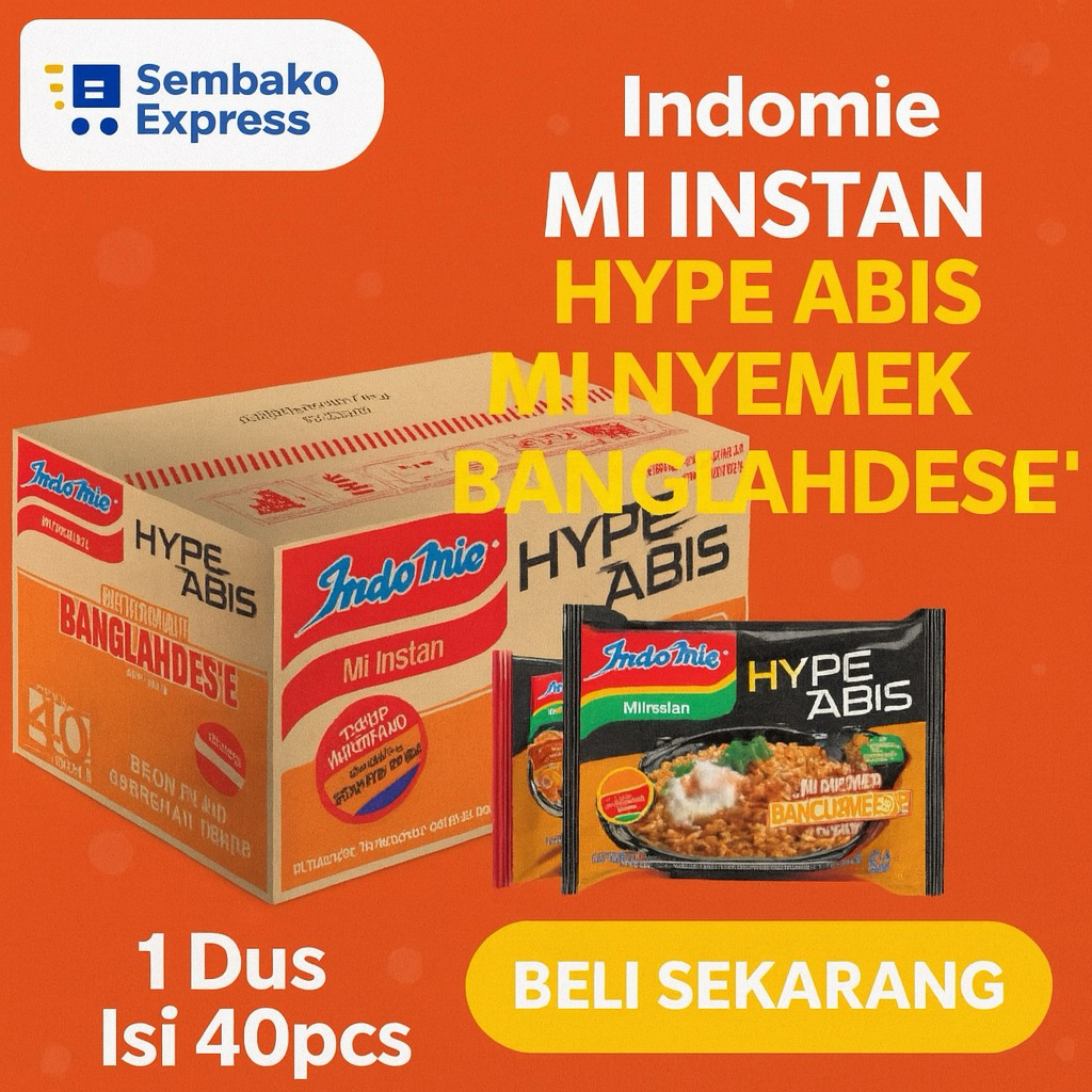

Indomie Hype Abis Mi Nyemek Bangladesh Rasa Kari – 1 Dus Isi 40 Bungkus