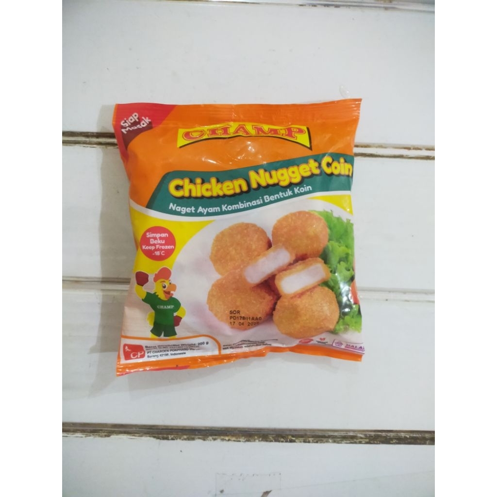

Champ Nugget Bentuk Coin 200Gr / Nugget Ayam Bentuk Coin