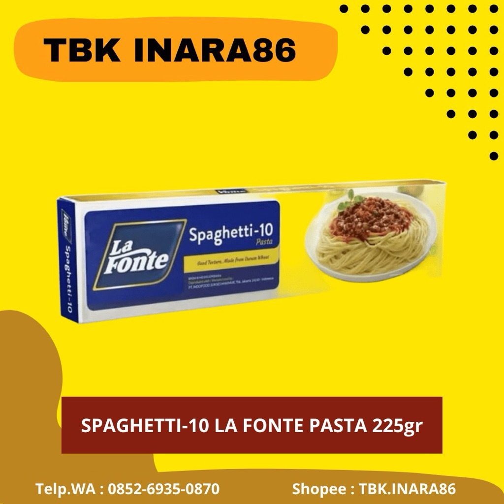 

Spaghetti La Fonte 10 225gr – Pasta Kualitas Terbaik untuk Sajian Lezat