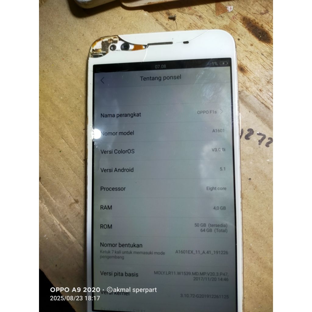 MESIN OPPO F1S RAM 4/64 NORMAL JAYA SIAP NAIK LCD