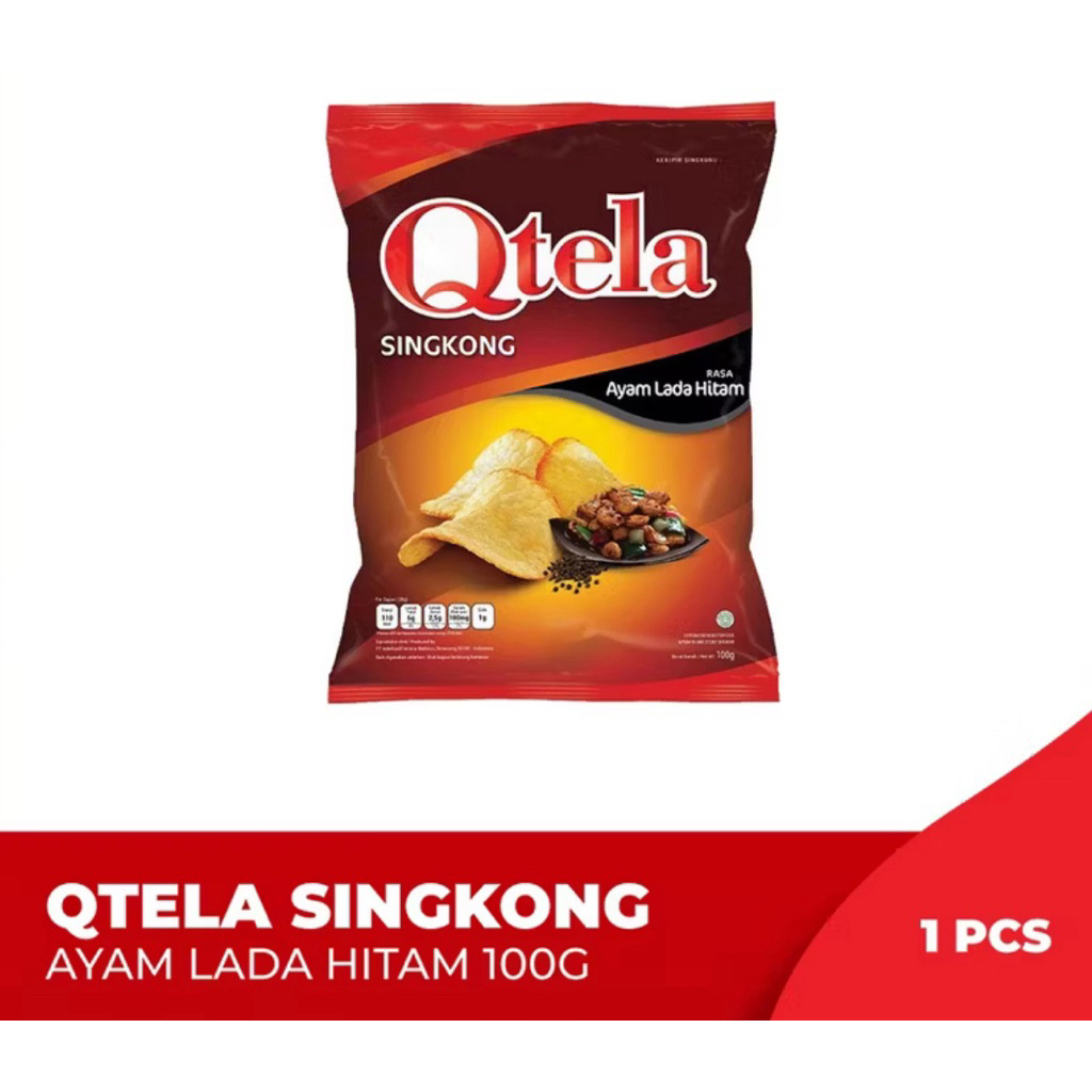 

Qtela Singkong Ayam Lada Hitam 100gr