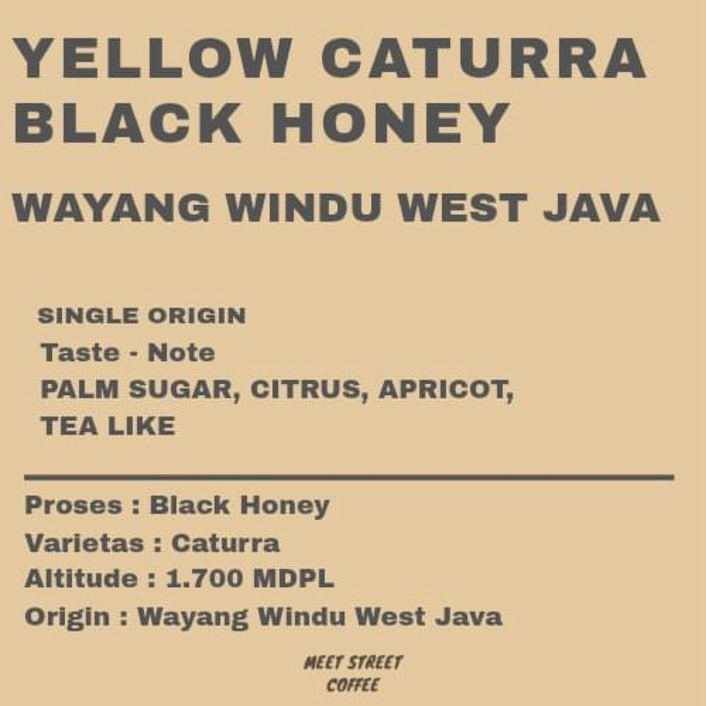

Biji Kopi Arabica Black Honey Yellow Caturra 200gram
