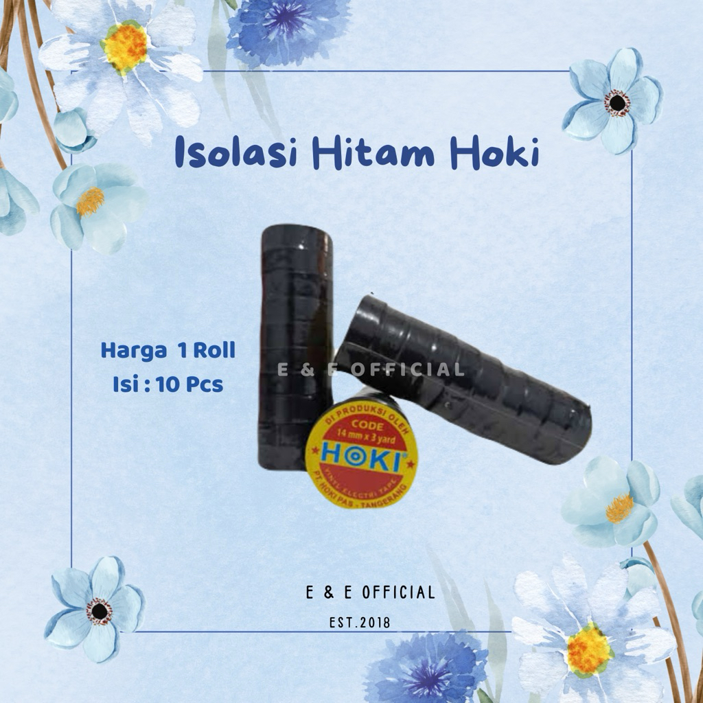 

ISOLASI HOKI TAPE HITAM 14 MM 3 YARD / SELOTIP HITAM / ISOLASI ITEM