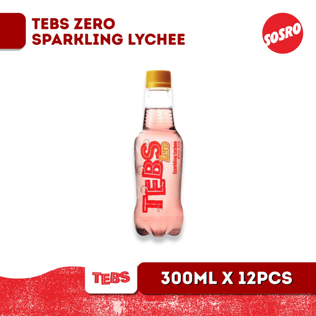 

Tebs Zero Lychee Sparkling Soda botol pet 300ml isi 12pcs