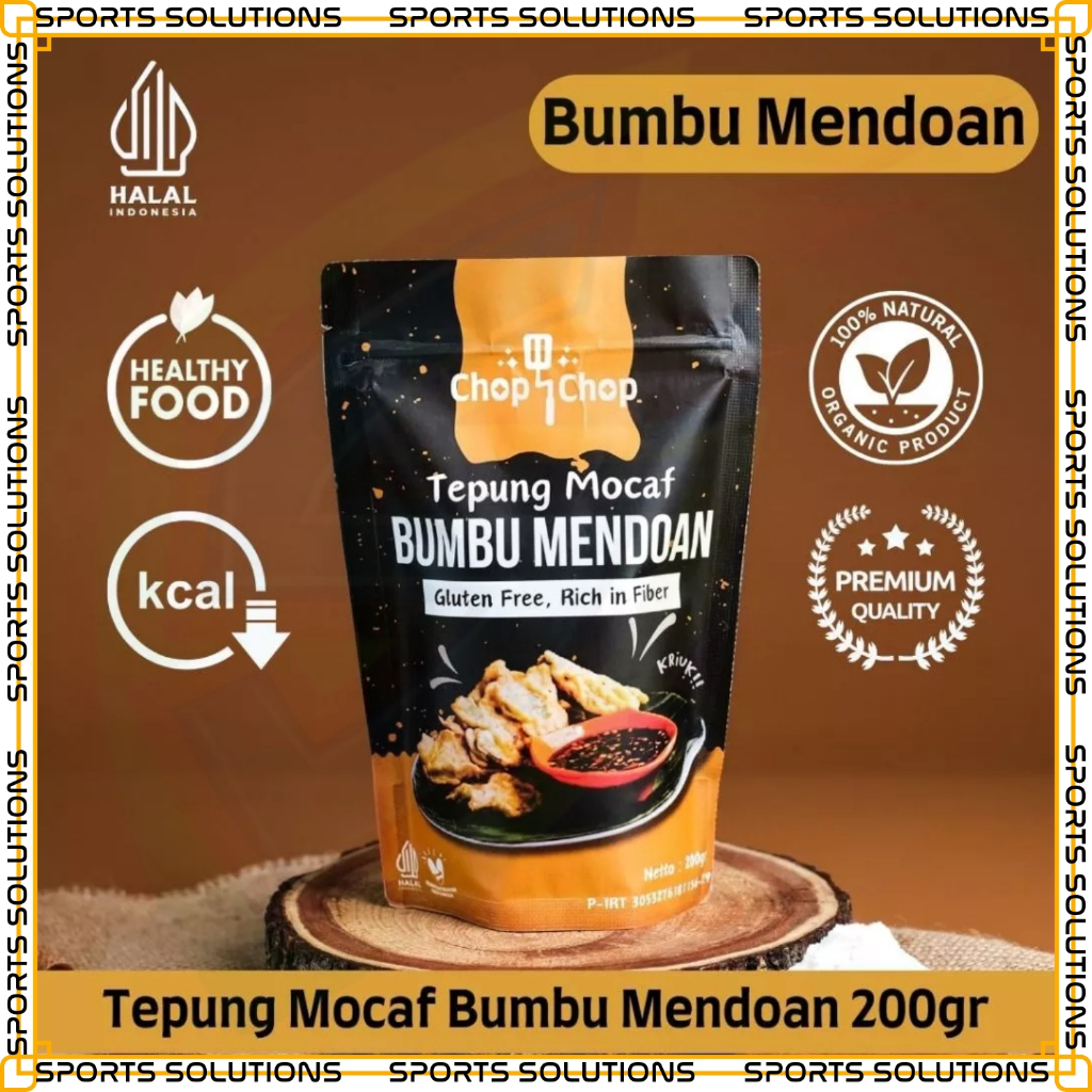 

SPORTS SOLUTIONS X CHOPCHOP Tepung Mocaf Mendoan - Gluten Free Organik - Tepung Sehat Rendah Kalori 200gram