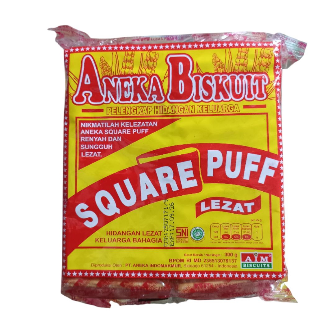 

Gabin Aneka Biskuit Square Puff Dengan Gula Biscuit Crackers 300 gr Aim Biscuits