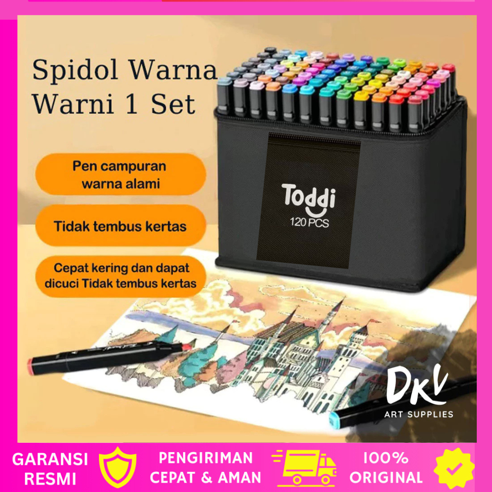 

120 Warna Spidol Dual Side Fine Art Brush Art Marker Set Spidol Marker Spidol Sketsa Spidol-COD