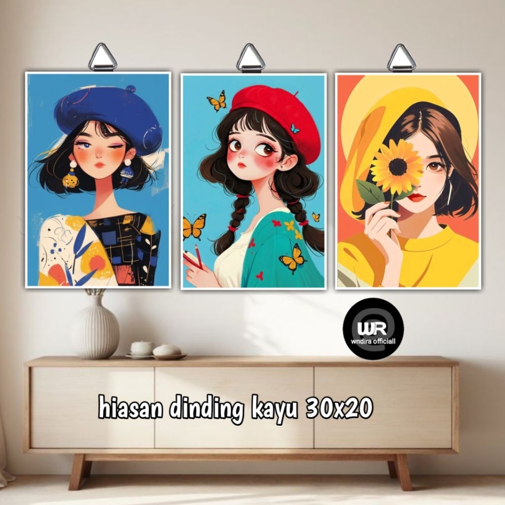 hiasan dinding aesthetic cewek remaja | poster kayu dekorasi kamar aesthetic