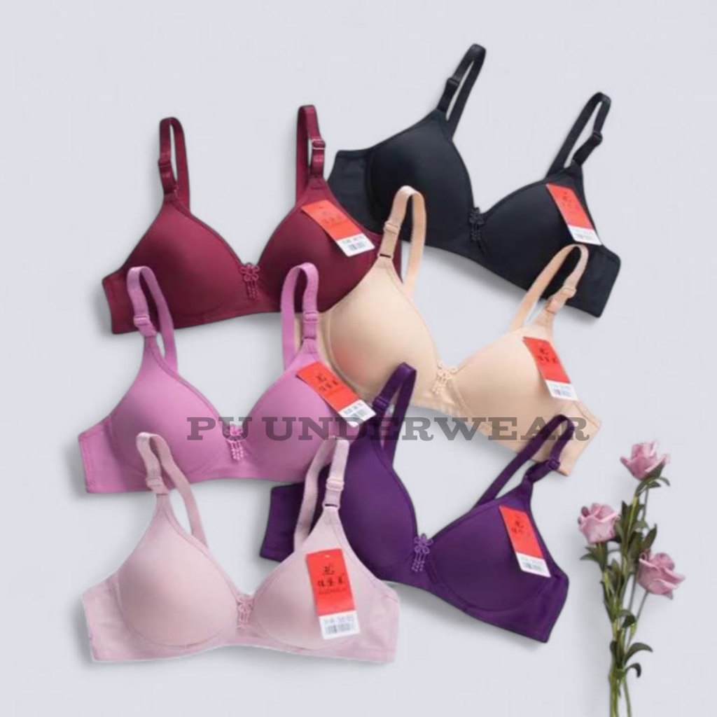 paket isi 6pcs bra remaja bh busa tanpa kawat ukuran 34 - 40