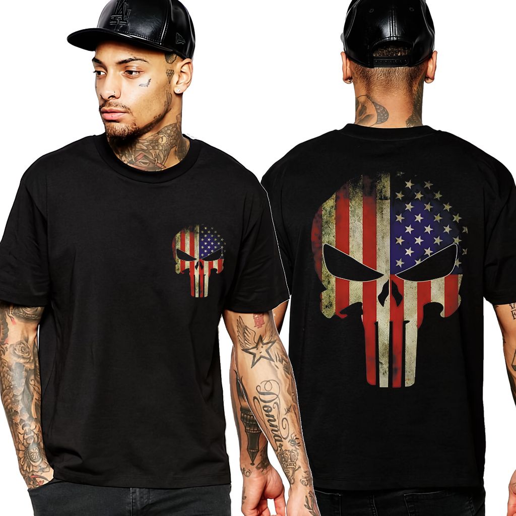 Kaos Punisher Amerika DB Pria S M L XL 2XL 3XL 4XL Cotton Combed 24s Premium Unisex T Shirt
