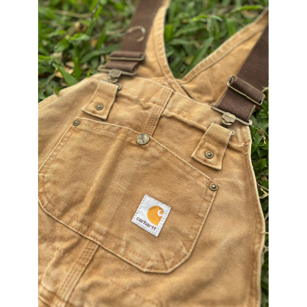 CARHARTT - YYR02 BRN DOUBLE KNEE CANVAS OVERALL