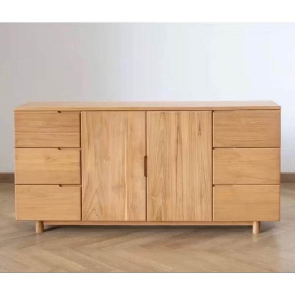 Bufet Minimalis Kayu Jati Perhutani Buffet Tinggi Kayu Jati