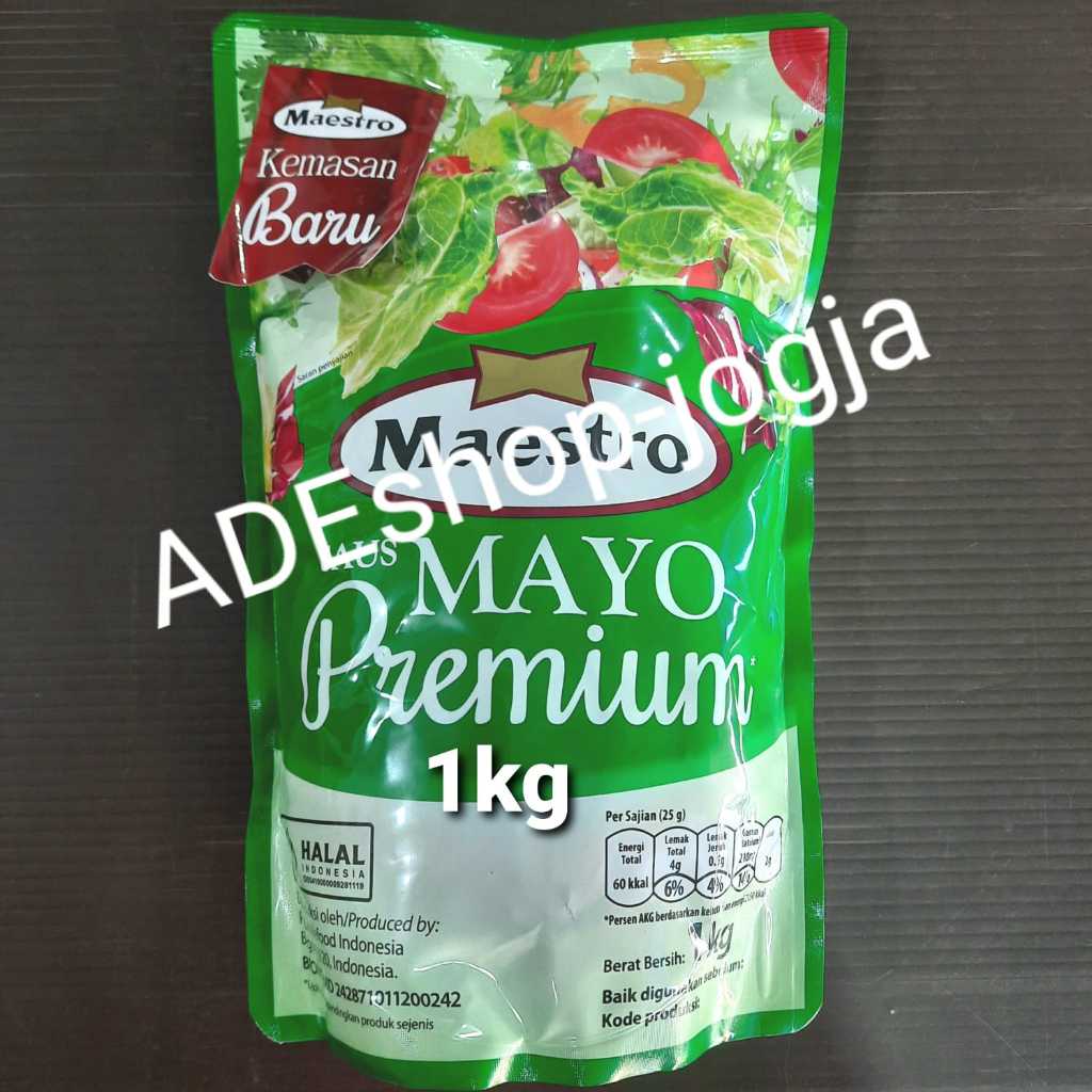 

saus saos mayones mayonaise maestro 1kg mayonais kurang lemak light