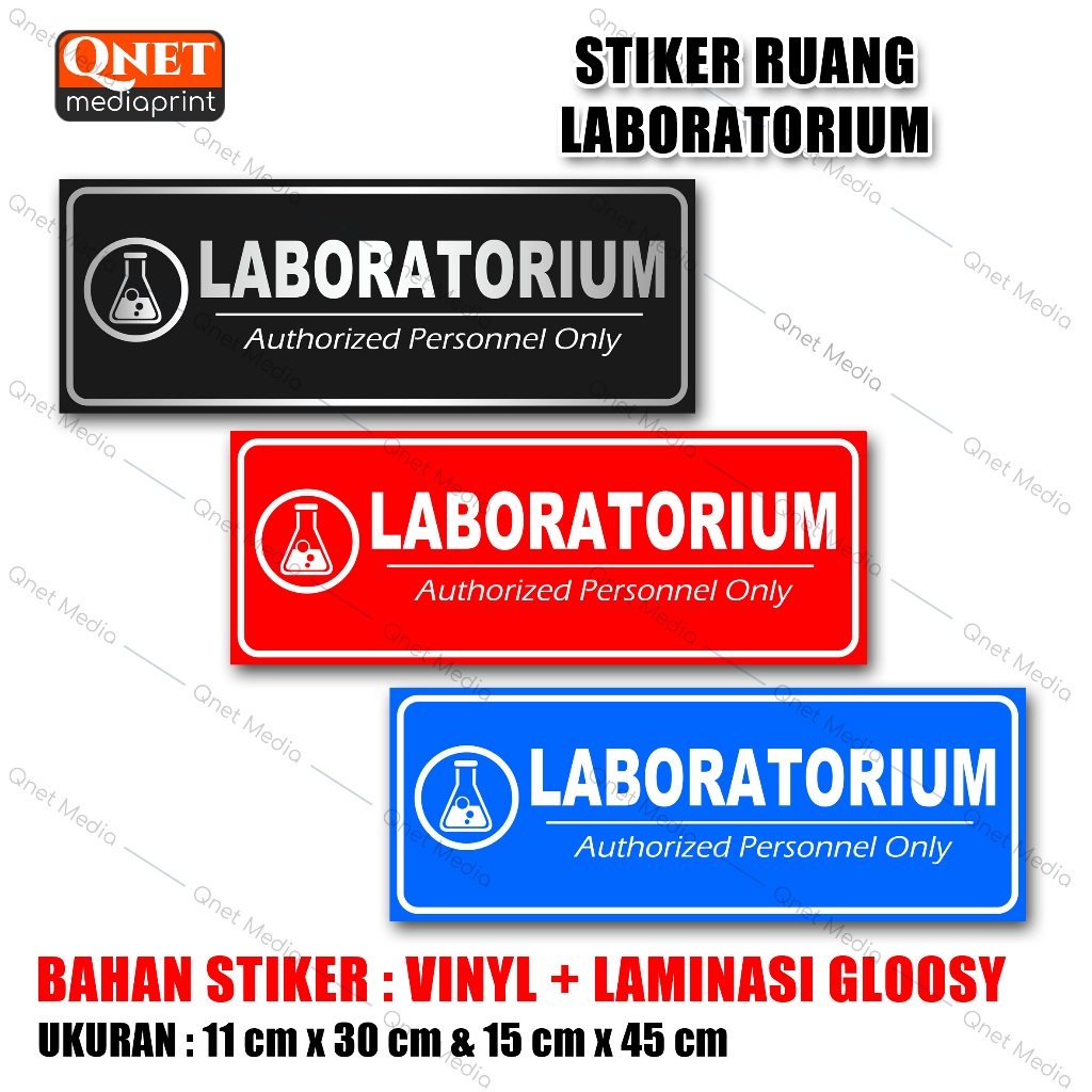 

STIKER LABORATORIUM | BAHAN VINYL + LAMINASI GLOSSY