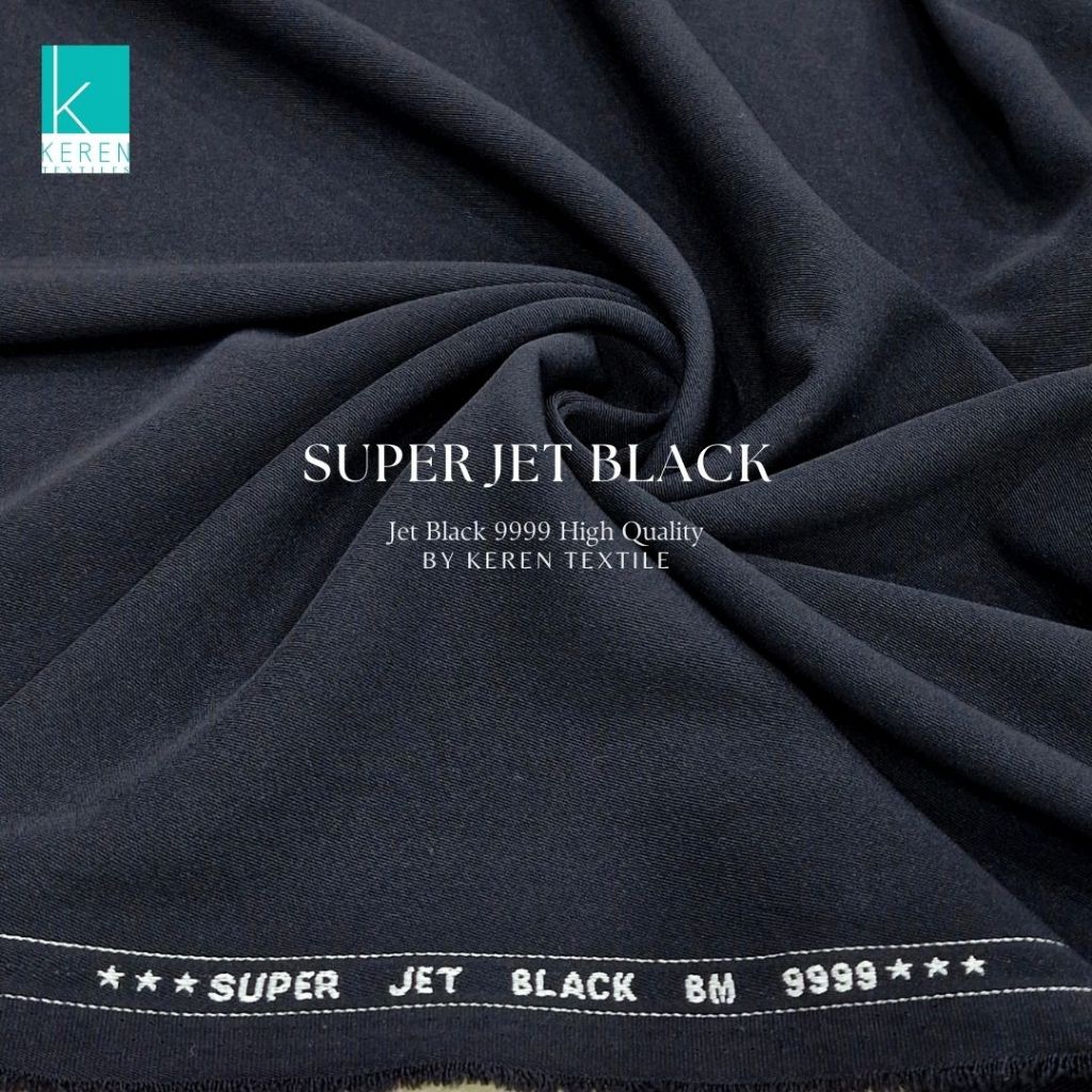 SUPER JET BLACK 9999 (Kain Jet Black untuk Celana, Blazer)
