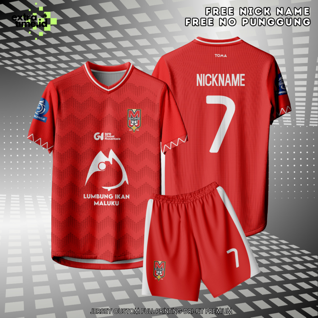 Jersey Malut Home 2025-2026 Liga 1 Jersey Bola Maluku Utara United Jersey Custom Baju Malut Sport
