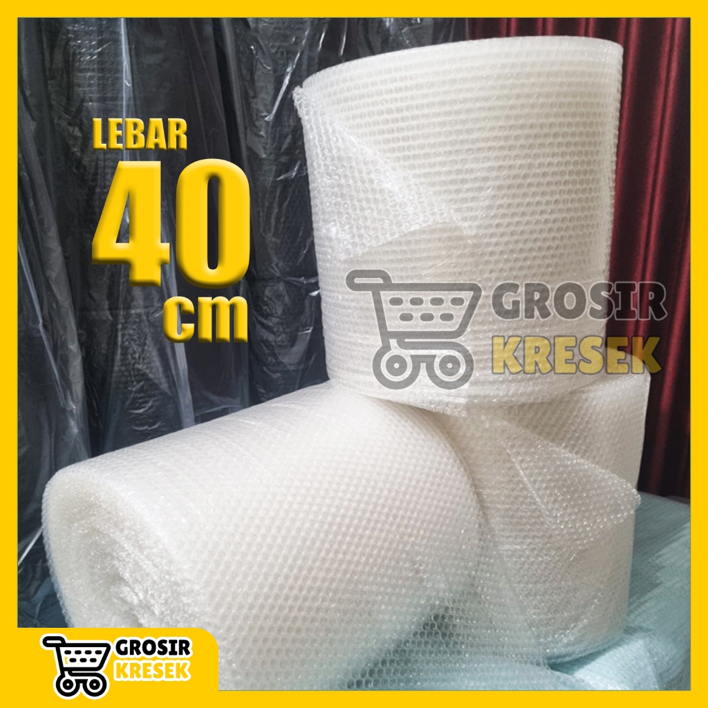 

[1 ROLL] Bubble Wrap Hitam dan Bening uk 2 kg Panjang 40 cm x 50 meter Packing Murah Surabaya (T205 T208)