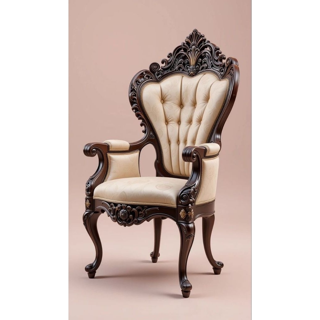 Kursi Ukir Klasik Mewah | Kursi Tamu Kayu Jati TPK Premium | Kursi Vintage Eropa Elegan