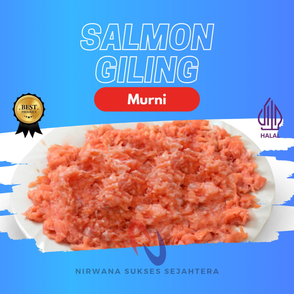 IKAN SALMON GILING MENTAH / MINCED SALMON RAW FOOD (ANJING - KUCING)