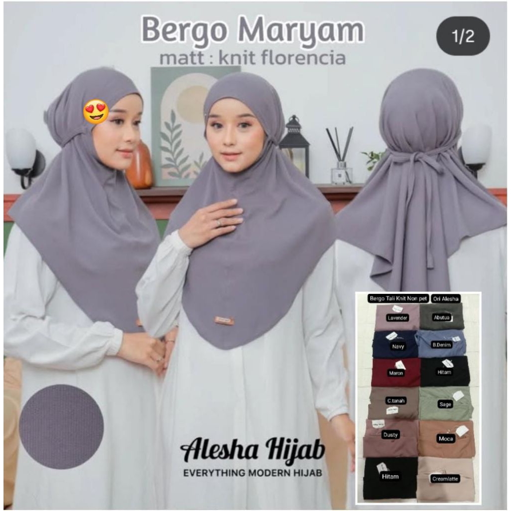 Bergo tali knit premium/Bergo maryam knit alesha