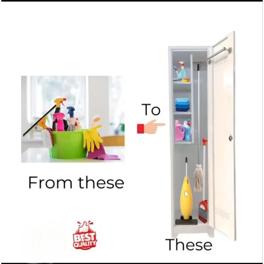 Lemari alat alat kebersihan 1 pintu cleaning wardrobe CS2 / lemari alat alat sapu