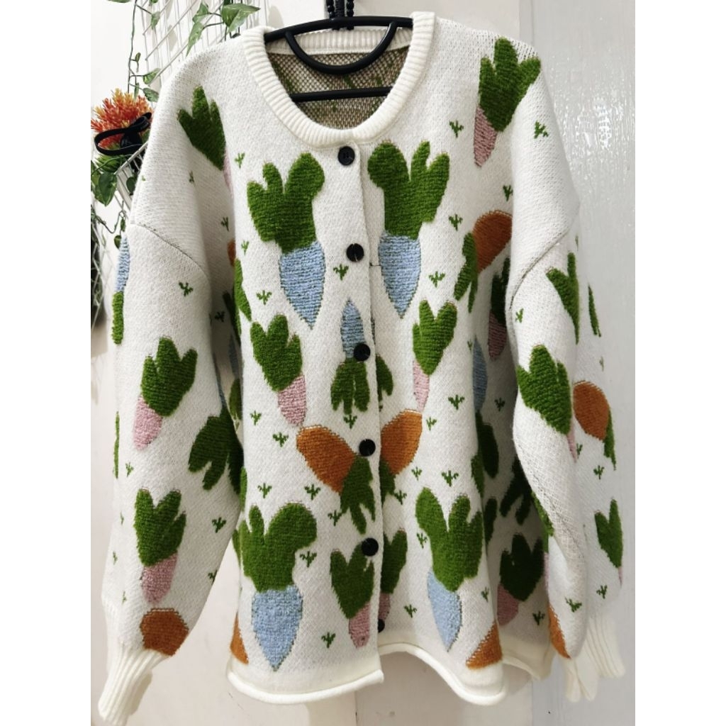 [NEW]Cardigan Bordir Rajut Sherpa