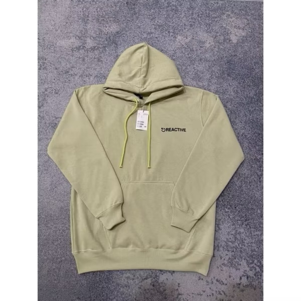 Hoodie H&M Reactive Unisex Cotton Flace Korean Style
