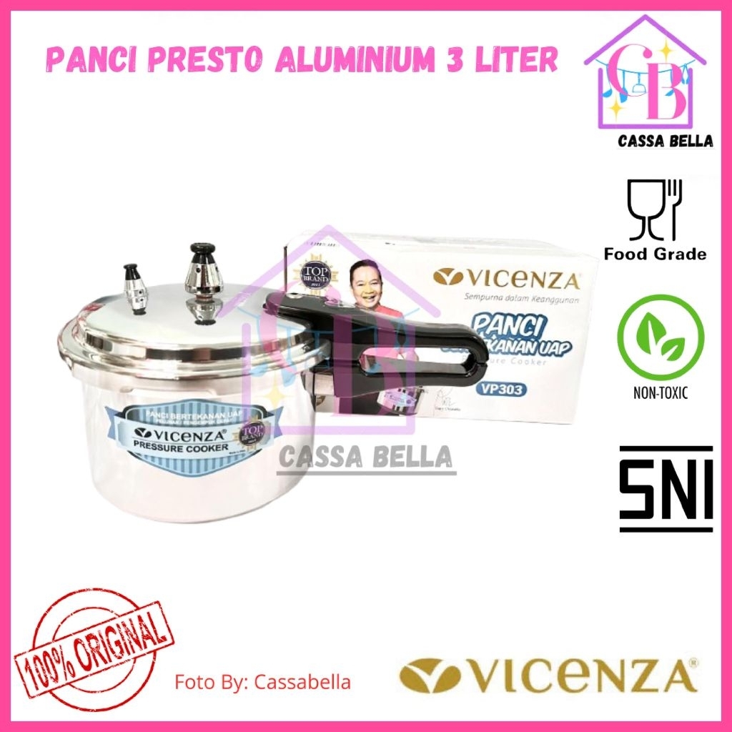 Panci Presto 3 Liter VICENZA / Presto 3 Liter VICENZA / Pressure Cooker 3 Liter VICENZA