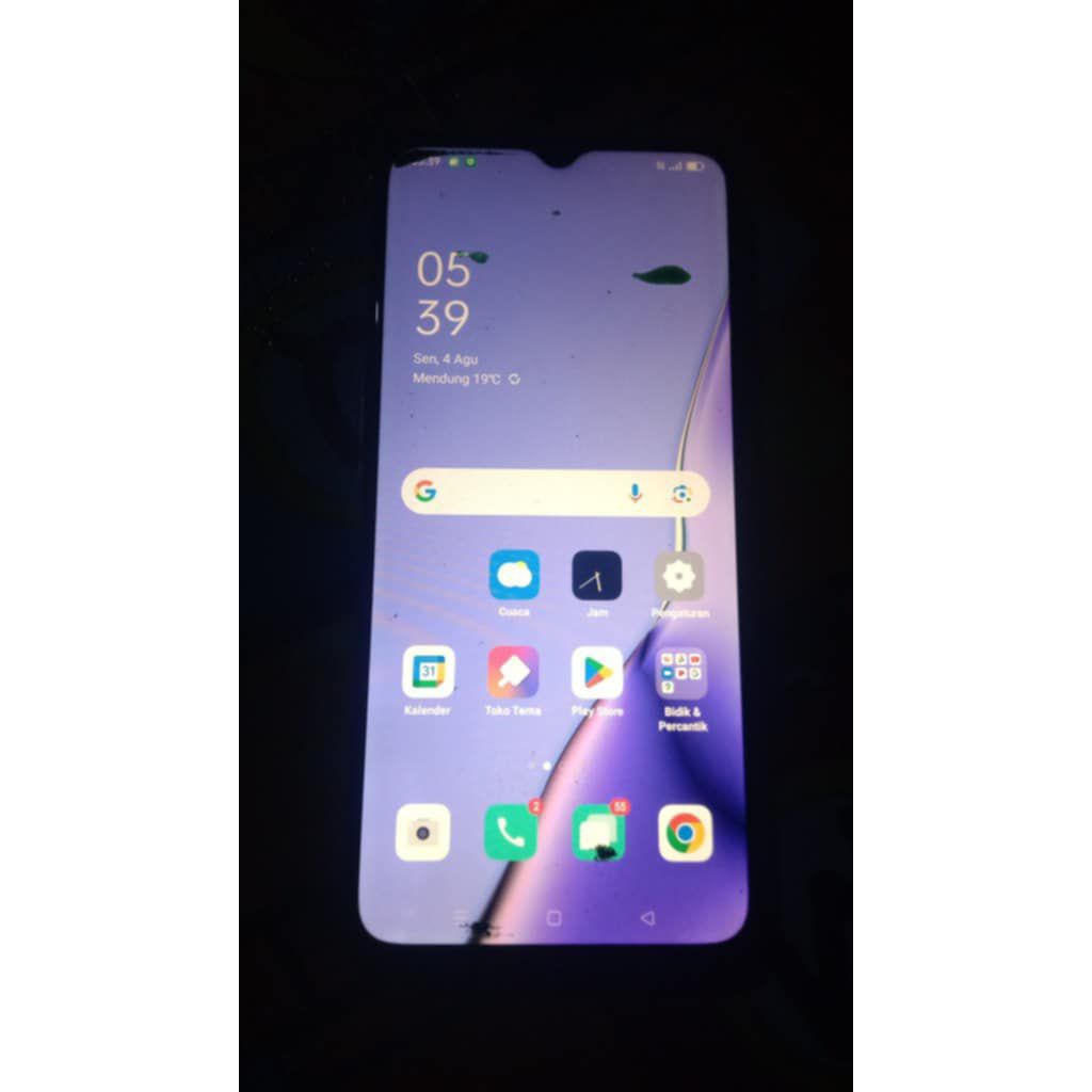 oppo a5 2020 minus layar ana noda hitam
