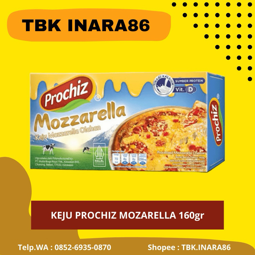 

Prochiz Mozzarella Cheese 160gr – Keju Leleh Enak & Creamy