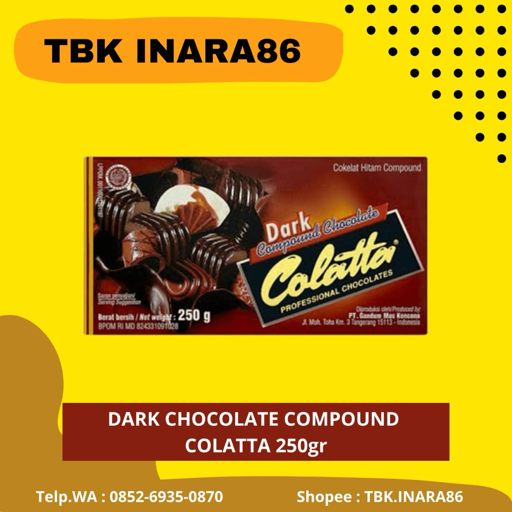 

Colatta Dark Chocolate Compound Batang 250gr – Coklat Olahan untuk Baking