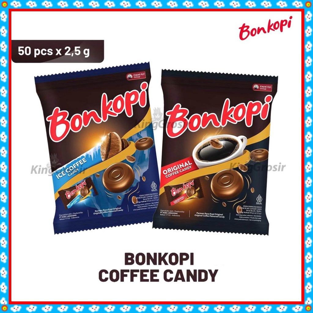 

Bonkopi Coffee Candy 125gr Isi 50pcs / Bonkopi Permen Kopi / Permen Rasa Kopi