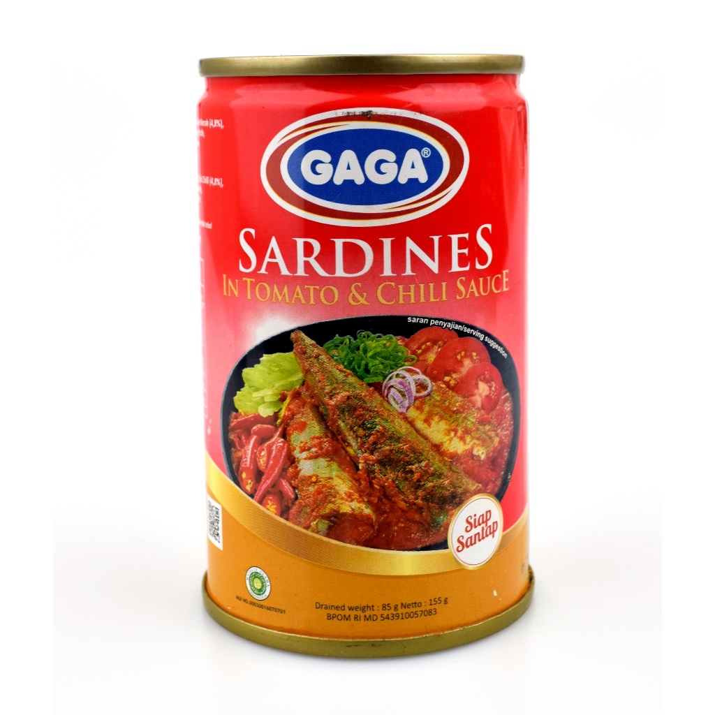 

sarden sardines kaleng gaga saus cabe dan tomat 425