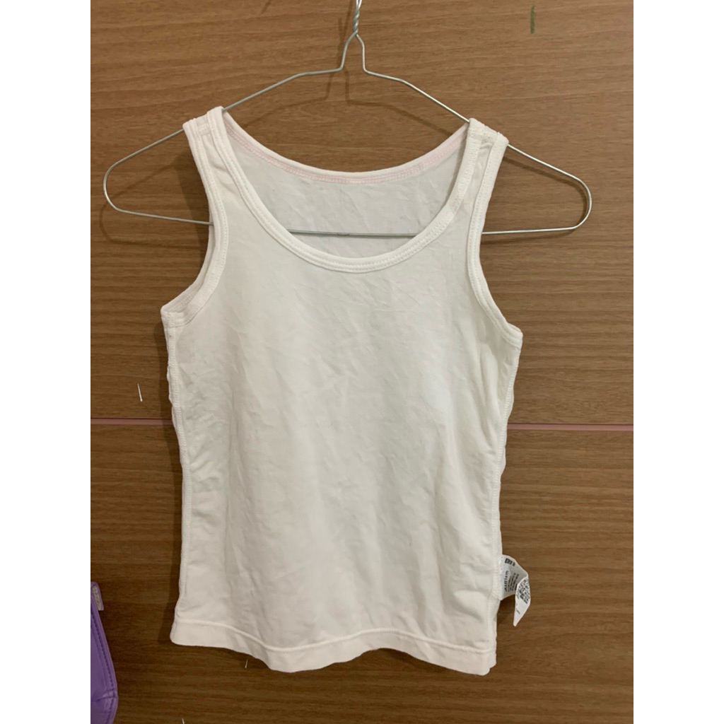 9-18 (Mo) Atasan Kaos Kutung Uniqlo Baby Airism Putih Polos Anak Perempuan