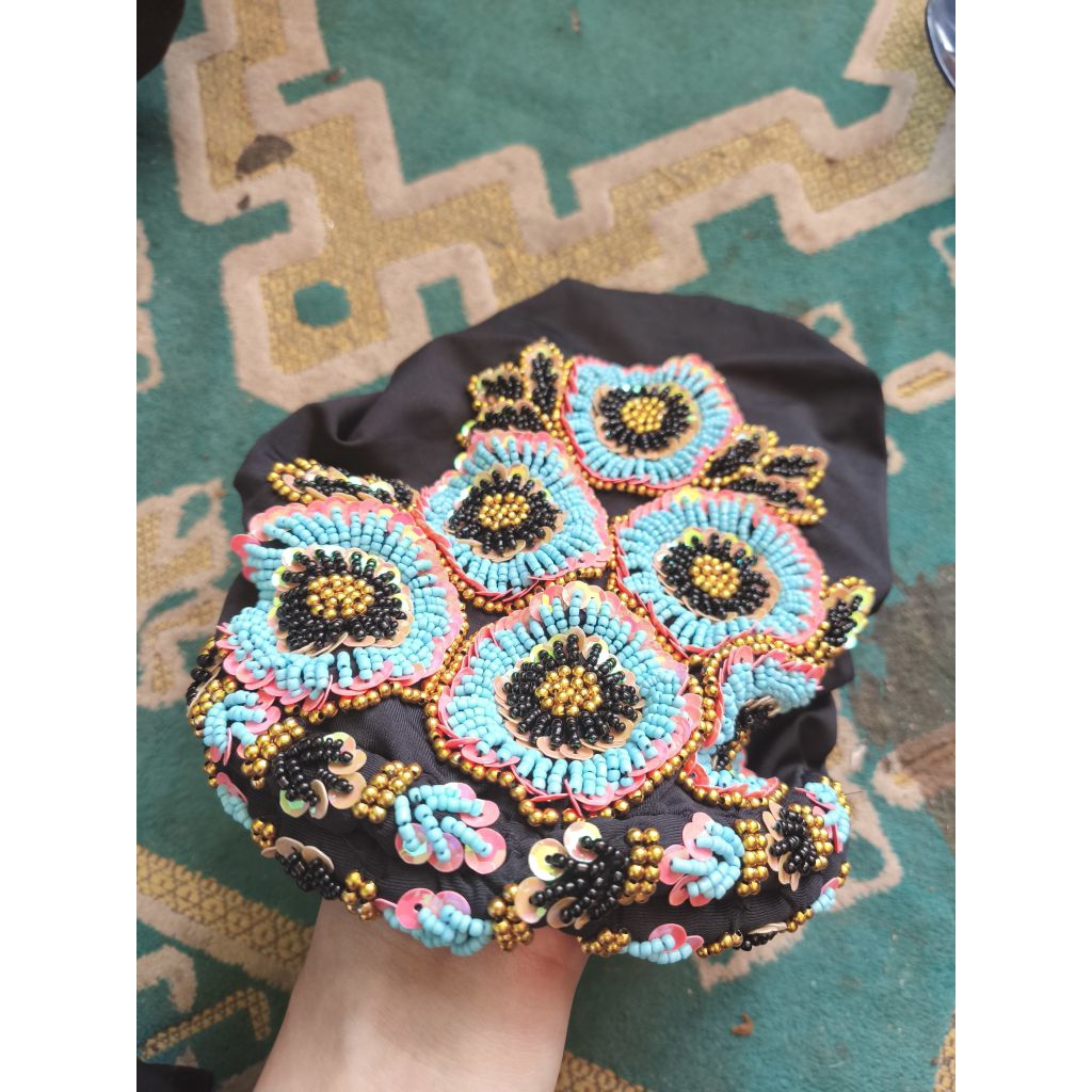 bolang haji kain jersey korea payet manik arguci / bulang mispa