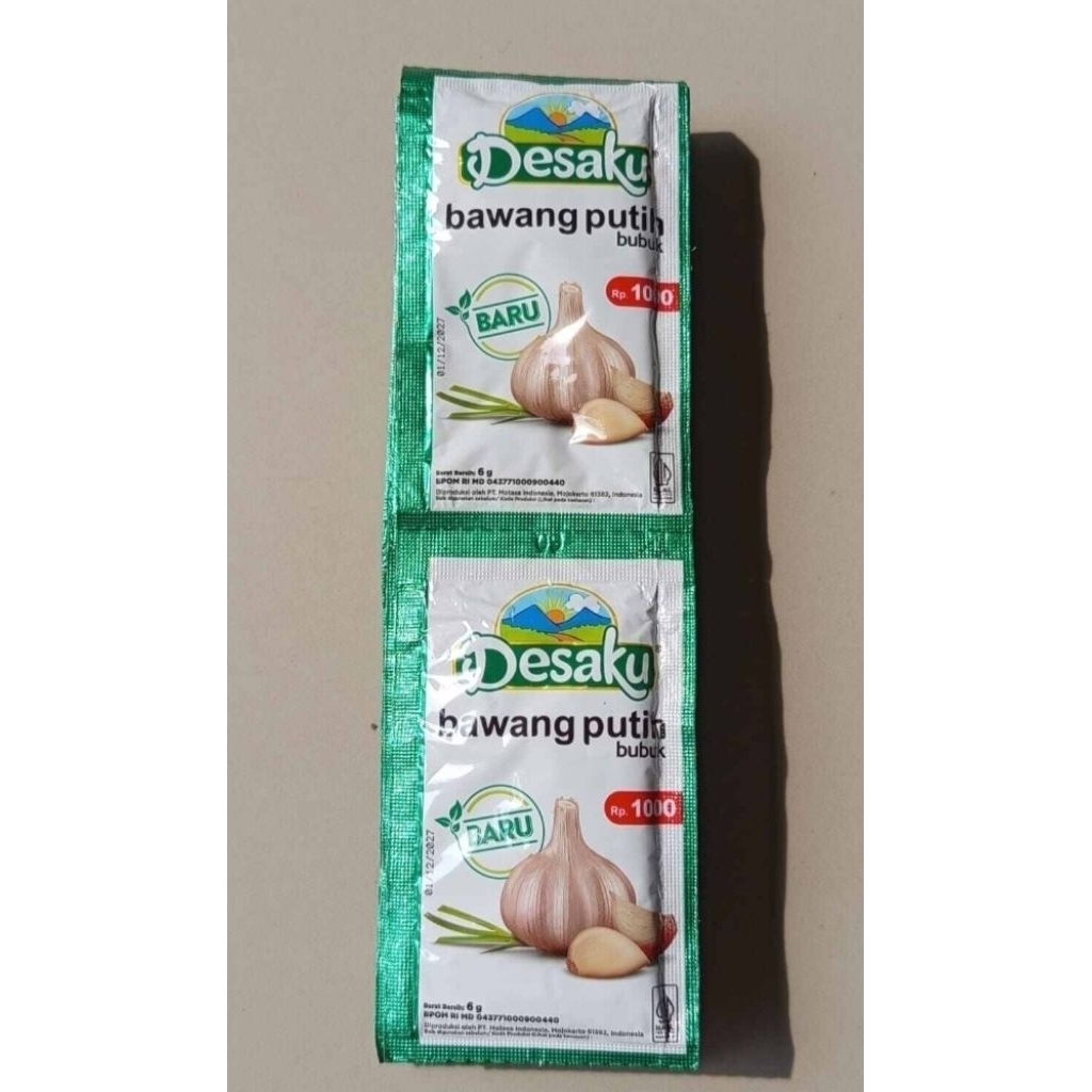 

Desaku bawang putih bubuk 1 renteng isi 12 sachet | 100 % Bawang putih