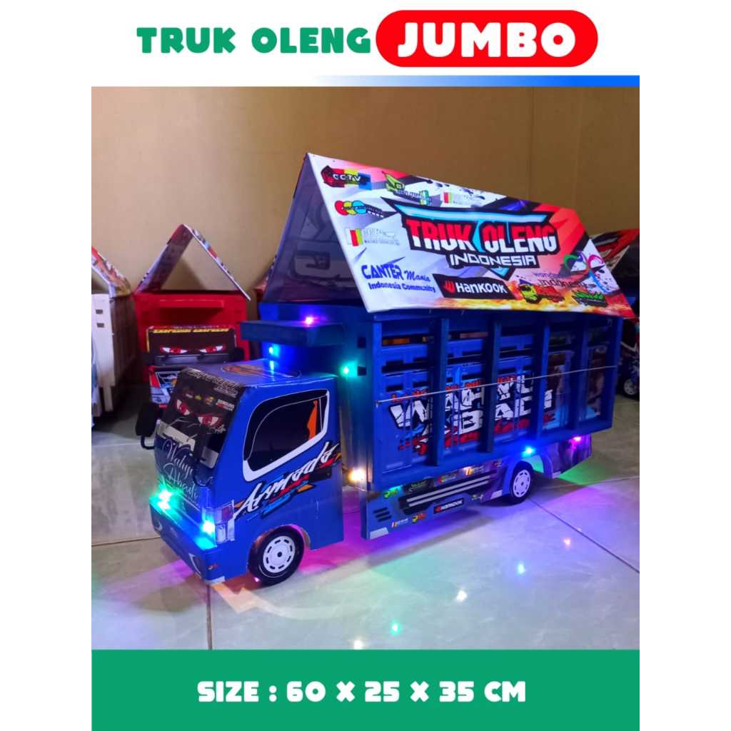 MAINAN ANAK TRUK OLENG KAYU JUMBO VARIASI LAMPU TERPAL WAHYU ABADI BREWOG FREEFIRE TAYO MOBILE LEGEN