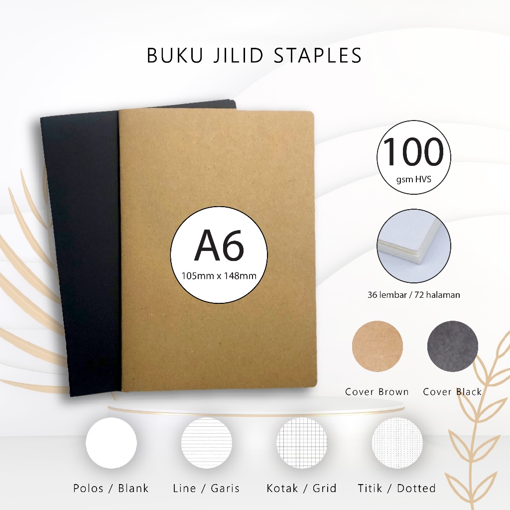 

Buku A6 Kertas HVS 100gsm / Notes Aesthetic Cover Coklat Hitam