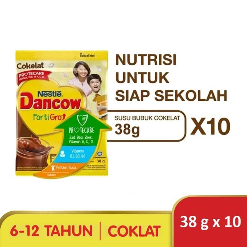 

Susu DANCOW Fortigro Coklat Renceng isi 10 x 38 gram