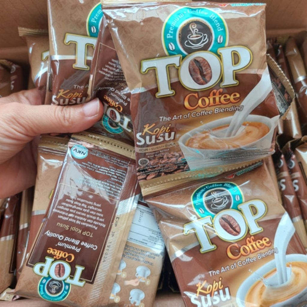 

Paket hemat 36 Sachet TOP KOPI SUSU kemasan renceng 12 x 21 gr