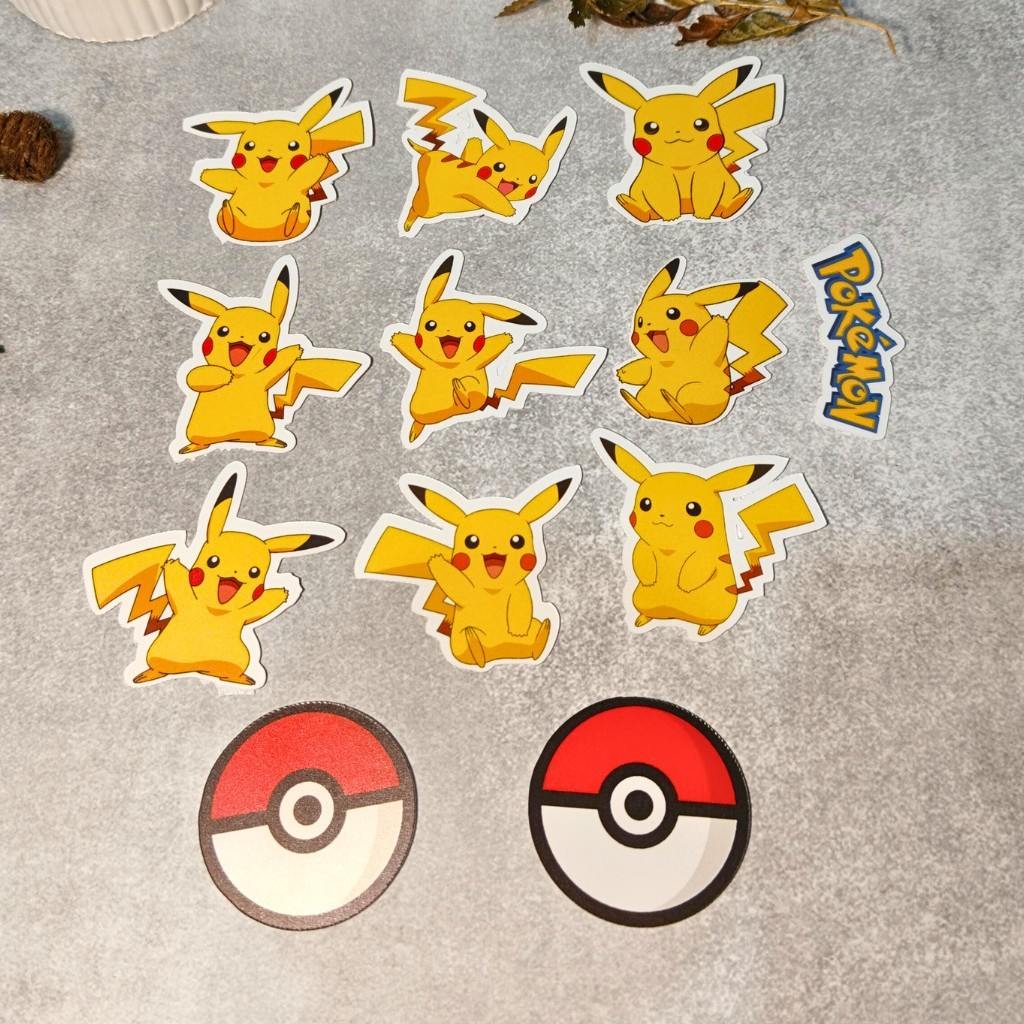 

Sticker Pack Pokemon Pikachu | Stiker Vinyl Waterproof Lucu