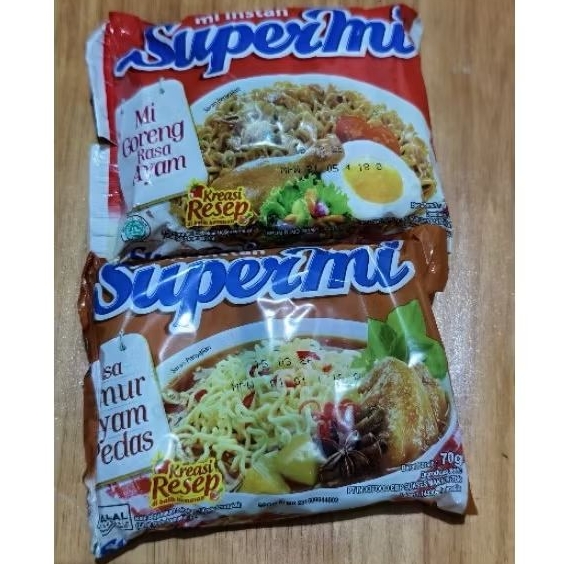 

Supermi Goreng Rasa Ayam / Semur Ayam Pedas / Mi Instan Goreng