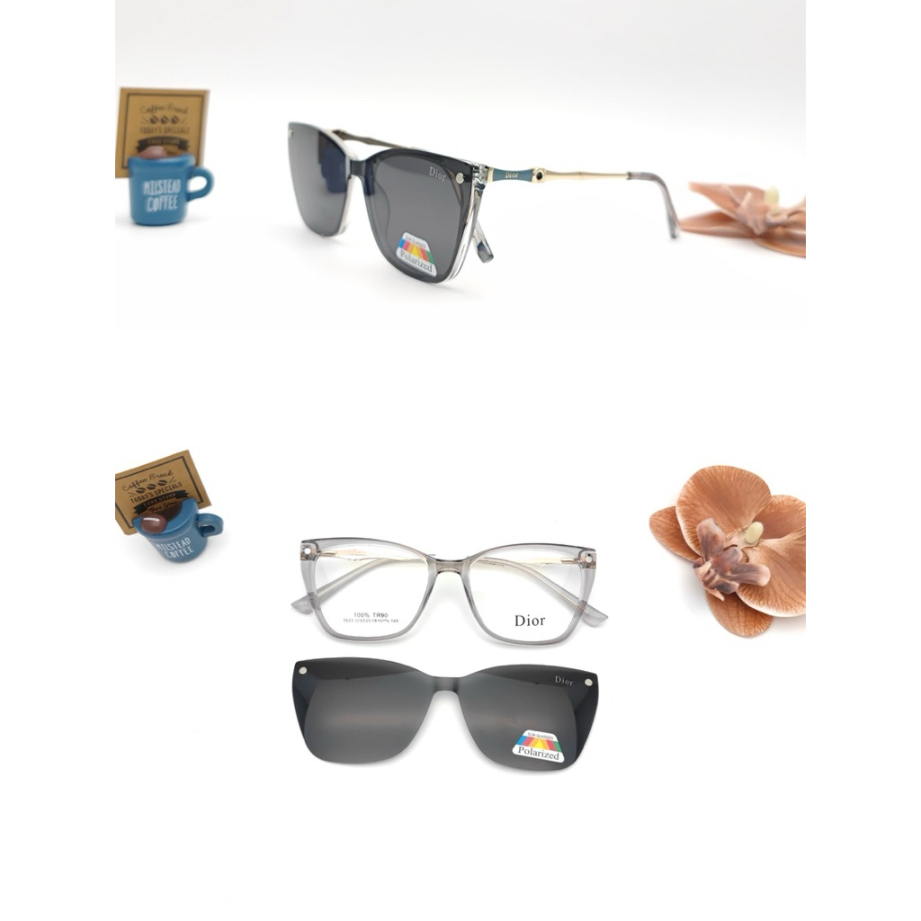 FRAME KACAMATA  clip on 6623 (Polarized) // kacamata clip on wanita viral