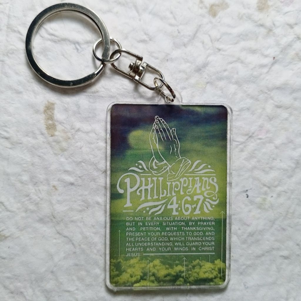 ganci ayat alkitab Bible Filipi 4 : 6-7 keychain gantungan kunci ayat alkitab Philippians