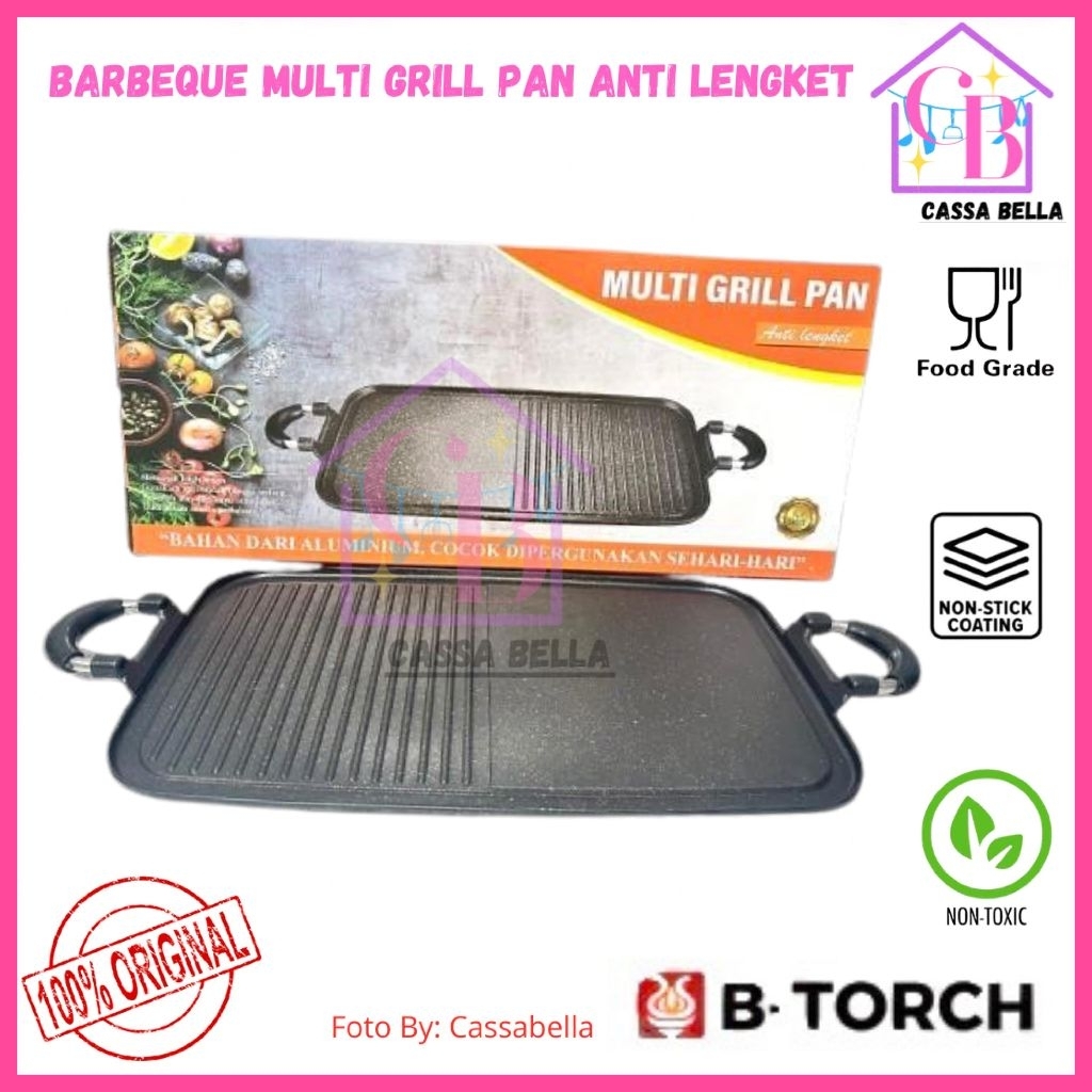 Multi Grill Pan Long/Panggangan Multi Grill Pan Anti Lengket/ Panggangan Serbaguna