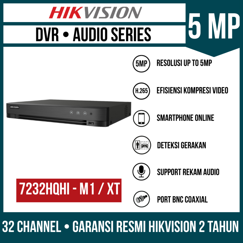 DVR HIKVISION 32 CHANNEL TURBO HD SUPPORT 1MP 1.3MP 2MP 3MP 4MP 5MP